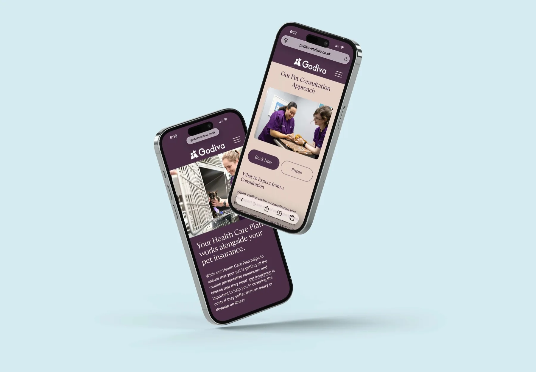 Godiva Vet Clinic mobile website